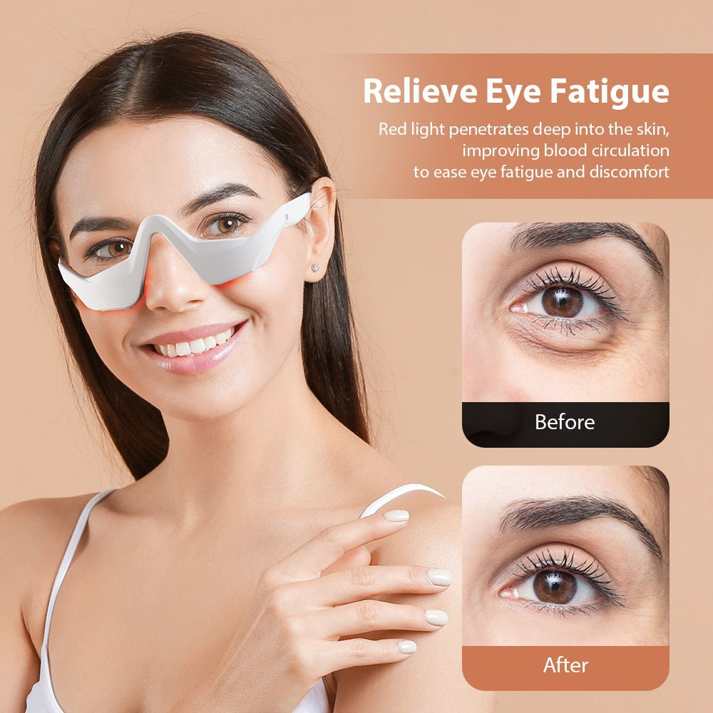 Microcurrent EMS Eye Beauty Massager with Red Light Therapy for Dark Circle Reduction