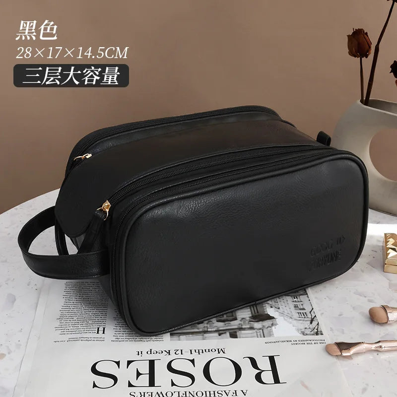 SCENNICBELLE™ Double Zipper Travel Makeup Brush Bag