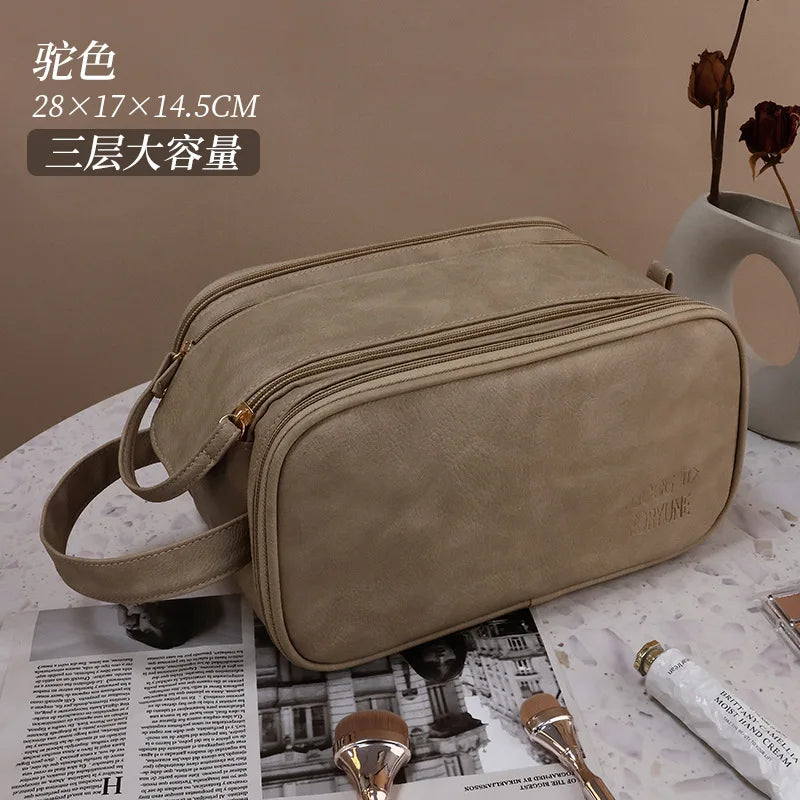 SCENNICBELLE™ Double Zipper Travel Makeup Brush Bag